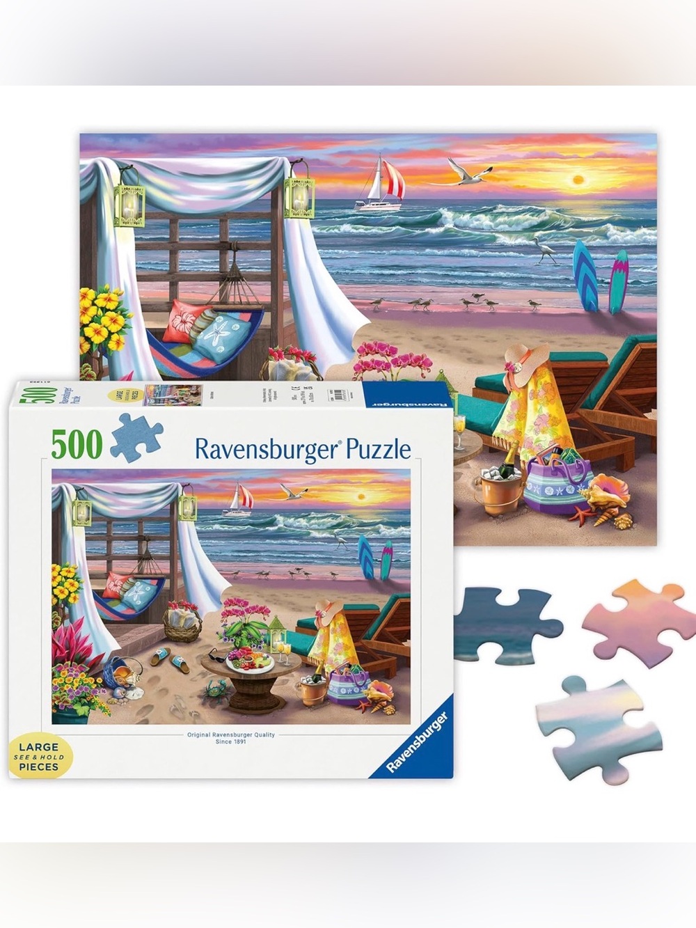 Ravensburger Cabana Retreat 500 Large Format Piece Jigsaw Puzzle 🧩